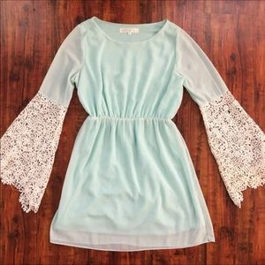 Mint green lace dress